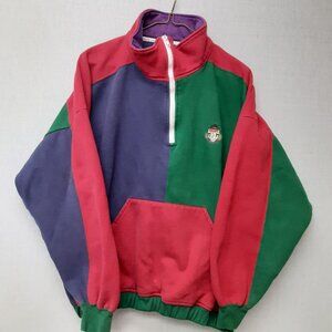 Vintage 90s Chaps Ralph Lauren 1/4 Zip Colorblock Pullover Men's Medium